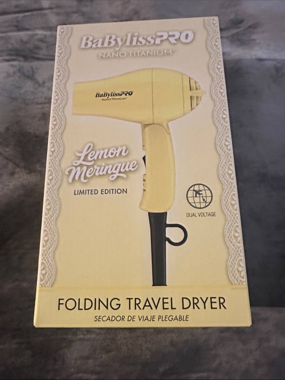 NIB BaBylissPRO Lemon Meringue Folding Travel Dryer - Picture 2 of 2